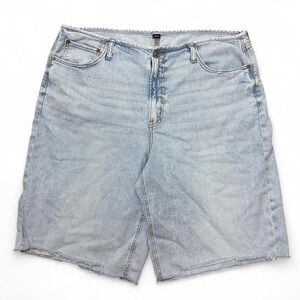 American Eagle Denim Shorts Jorts‎ Long Womens Size 18 Grunge Preppy Light Wash